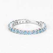 Bids.com 0.94 Carat Genuine Swiss Blue Topaz .925 Sterling Silver Ring Rings