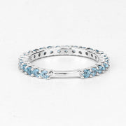 Bids.com 0.94 Carat Genuine Swiss Blue Topaz .925 Sterling Silver Ring Rings