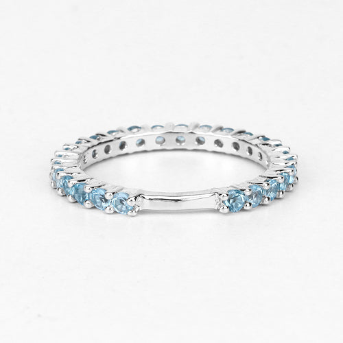 Bids.com 0.94 Carat Genuine Swiss Blue Topaz .925 Sterling Silver Ring Rings