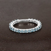 Bids.com 0.94 Carat Genuine Swiss Blue Topaz .925 Sterling Silver Ring Rings