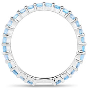 Bids.com 0.94 Carat Genuine Swiss Blue Topaz .925 Sterling Silver Ring Rings