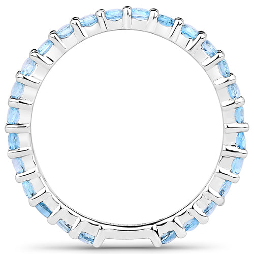 Bids.com 0.94 Carat Genuine Swiss Blue Topaz .925 Sterling Silver Ring Rings