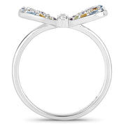 Bids.com 1.18 Carat Genuine Multi Stones .925 Sterling Silver Ring Rings