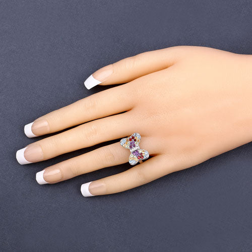 Bids.com 1.18 Carat Genuine Multi Stones .925 Sterling Silver Ring Rings