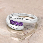 Bids.com 0.54 Carat Genuine Amethyst .925 Sterling Silver Ring Rings