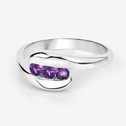 Bids.com 0.54 Carat Genuine Amethyst .925 Sterling Silver Ring Rings