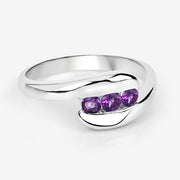 Bids.com 0.54 Carat Genuine Amethyst .925 Sterling Silver Ring Rings