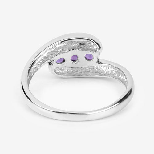 Bids.com 0.54 Carat Genuine Amethyst .925 Sterling Silver Ring Rings