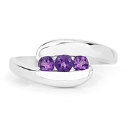 Bids.com 0.54 Carat Genuine Amethyst .925 Sterling Silver Ring Rings