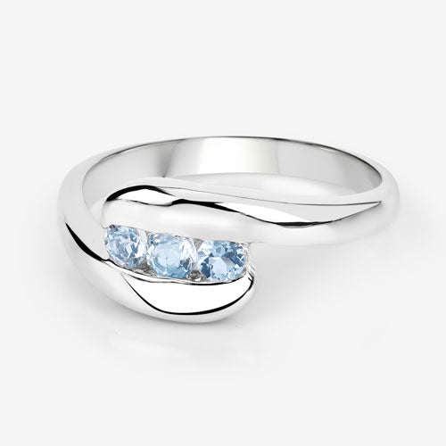 Bids.com 0.74 Carat Genuine Blue Topaz .925 Sterling Silver Ring Rings