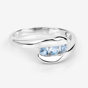 Bids.com 0.74 Carat Genuine Blue Topaz .925 Sterling Silver Ring Rings