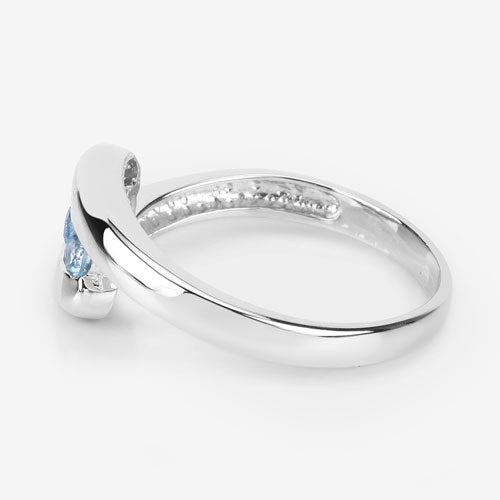 Bids.com 0.74 Carat Genuine Blue Topaz .925 Sterling Silver Ring Rings
