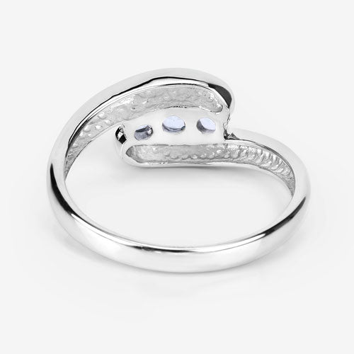 Bids.com 0.74 Carat Genuine Blue Topaz .925 Sterling Silver Ring Rings