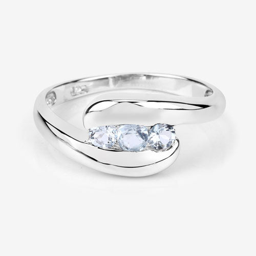 Bids.com 0.74 Carat Genuine Blue Topaz .925 Sterling Silver Ring Rings