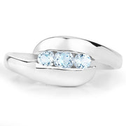 Bids.com 0.74 Carat Genuine Blue Topaz .925 Sterling Silver Ring Rings