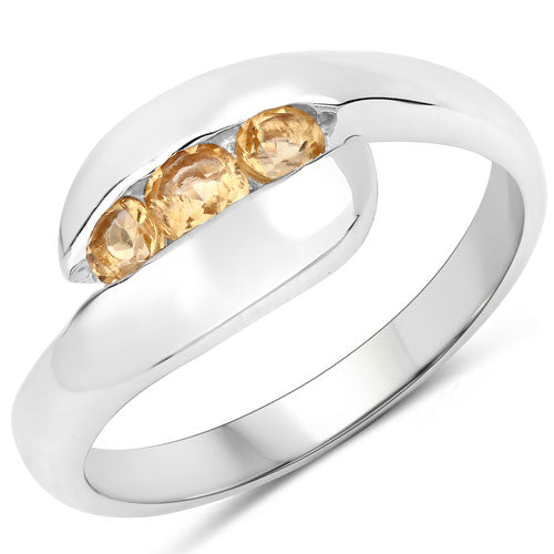 Bids.com 0.55 Carat Genuine Citrine .925 Sterling Silver Ring Rings
