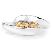 Bids.com 0.55 Carat Genuine Citrine .925 Sterling Silver Ring Rings
