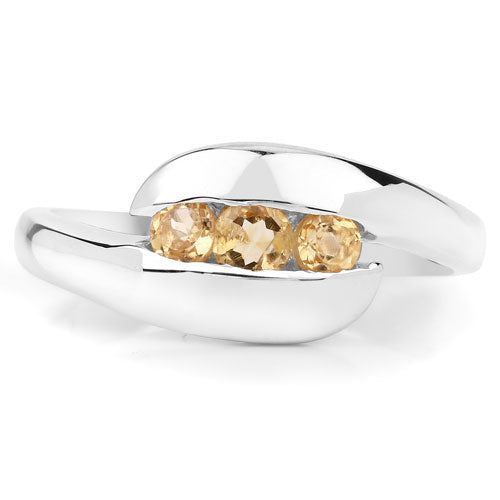 Bids.com 0.55 Carat Genuine Citrine .925 Sterling Silver Ring Rings