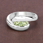 Bids.com 0.56 Carat Genuine Peridot .925 Sterling Silver Ring Rings