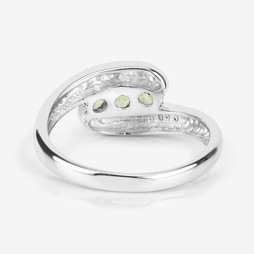 Bids.com 0.56 Carat Genuine Peridot .925 Sterling Silver Ring Rings