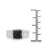 Bids.com 0.22 Carat Genuine Black Diamond .925 Sterling Silver Ring Rings