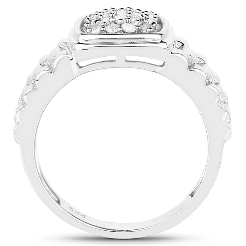 Bids.com 0.25 Carat Genuine White Diamond .925 Sterling Silver Ring Rings