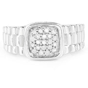 Bids.com 0.25 Carat Genuine White Diamond .925 Sterling Silver Ring Rings