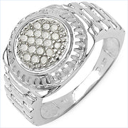 Bids.com 0.20 Carat Genuine White Diamond .925 Sterling Silver Ring Rings