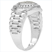 Bids.com 0.20 Carat Genuine White Diamond .925 Sterling Silver Ring Rings