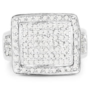 Bids.com 0.61 Carat Genuine White Diamond .925 Sterling Silver Ring Rings