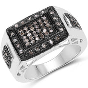 Bids.com 0.52 Carat Genuine Champagne Diamond .925 Sterling Silver Ring Rings