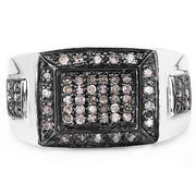 Bids.com 0.52 Carat Genuine Champagne Diamond .925 Sterling Silver Ring Rings