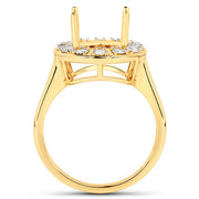 Bids.com 0.42 Carat Genuine White Diamond 14K Yellow Gold Semi Mount Ring - holds 11x9mm Oval Gemstone Rings