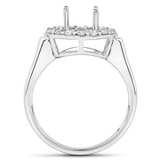 Bids.com 0.48 Carat Genuine White Diamond 14K White Gold Semi Mount Ring - holds 8.00mm Round Gemstone Rings