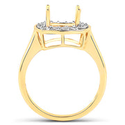 Bids.com 0.48 Carat Genuine White Diamond 14K Yellow Gold Semi Mount Ring - holds 8x8mm Cushion Gemstone Rings