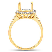Bids.com 0.58 Carat Genuine White Diamond 14K Yellow Gold Semi Mount Ring - holds 9.00mm Round Gemstone Rings