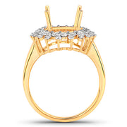 Bids.com 0.79 Carat Genuine White Diamond 14K Yellow Gold Semi Mount Ring - holds 11x9mm Oval Gemstone Rings