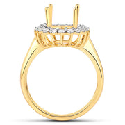 Bids.com 0.54 Carat Genuine White Diamond 14K Yellow Gold Semi Mount Ring - holds 11x9mm Oval Gemstone Rings