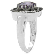 Bids.com 2.53 Carat Genuine Amethyst & Tanzanite .925 Sterling Silver Ring Rings