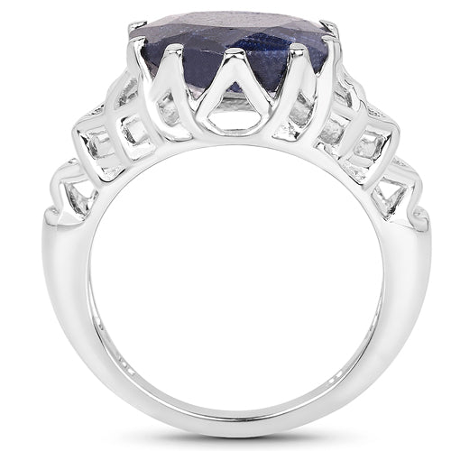 Bids.com 5.94 Carat Dyed Sapphire .925 Sterling Silver Ring Rings