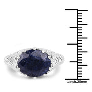 Bids.com 5.94 Carat Dyed Sapphire .925 Sterling Silver Ring Rings