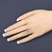 Bids.com 0.20 Carat Genuine White Diamond 14K White Gold Semi Mount Ring - holds 8x6mm Oval Gemstone Rings