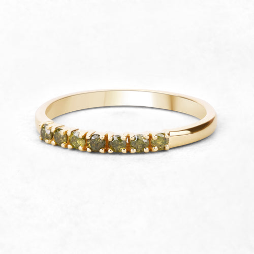 Bids.com 0.22 Carat Genuine Dark Yellow Diamond 14K Yellow Gold Ring (I1-I2) Rings