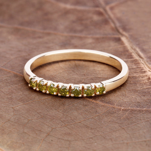 Bids.com 0.22 Carat Genuine Dark Yellow Diamond 14K Yellow Gold Ring (I1-I2) Rings