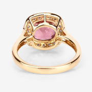 Bids.com 2.71 Carat Genuine Royal Pink Tourmaline and White Diamond 14K Yellow Gold Ring Rings