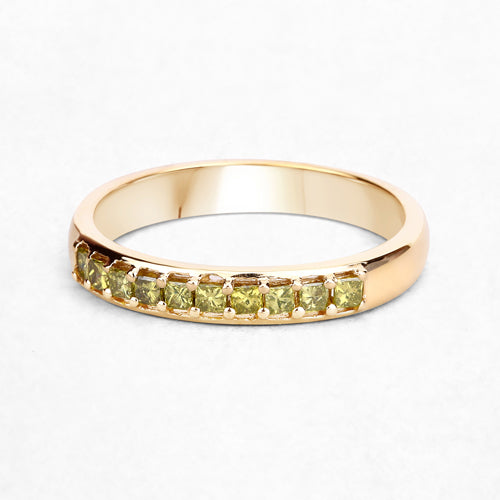 Bids.com 0.27 Carat Genuine Yellow Diamond 14K Yellow Gold Ring (SI1-SI2) Rings
