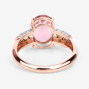 Bids.com 3.11 Carat Genuine Pink Tourmaline and White Diamond 14K Rose Gold Ring Rings