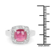 Bids.com 3.31 Carat Glass Filled Ruby and White Topaz .925 Sterling Silver Ring Rings