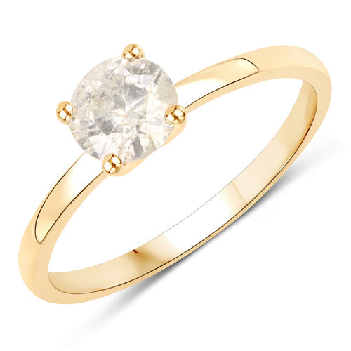 Bids.com 0.72 Carat Genuine LB Diamond 14K Yellow Gold Ring Rings