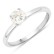 Bids.com 0.61 Carat Genuine White Diamond 14K White Gold Ring Rings